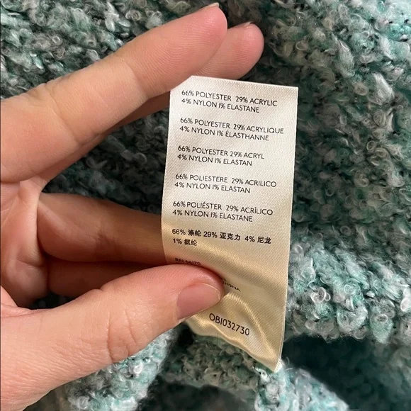 Free People Textured Teal Cowl Neck Sweater - Picture 4 of 5